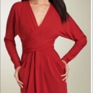 BCBG red wrap dress